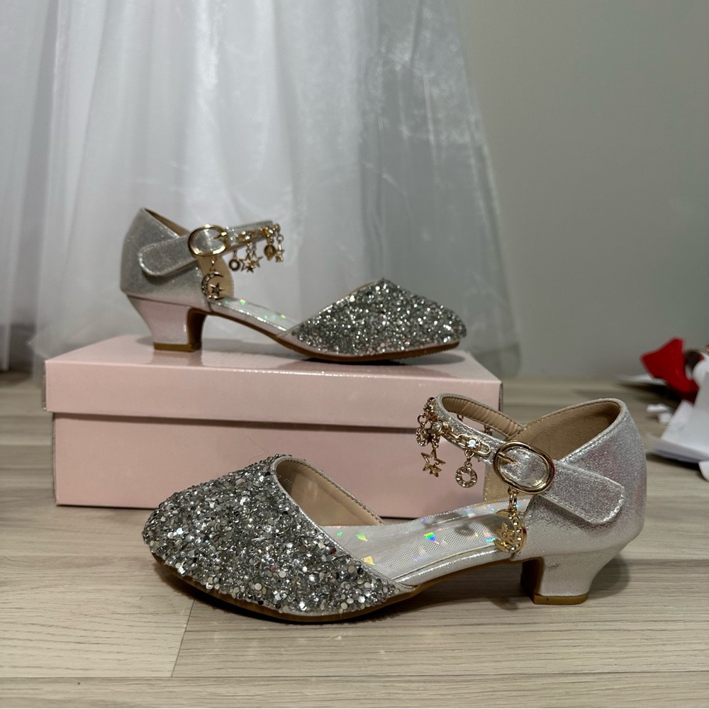 Sparkling crystal high heels- Girls size 4.